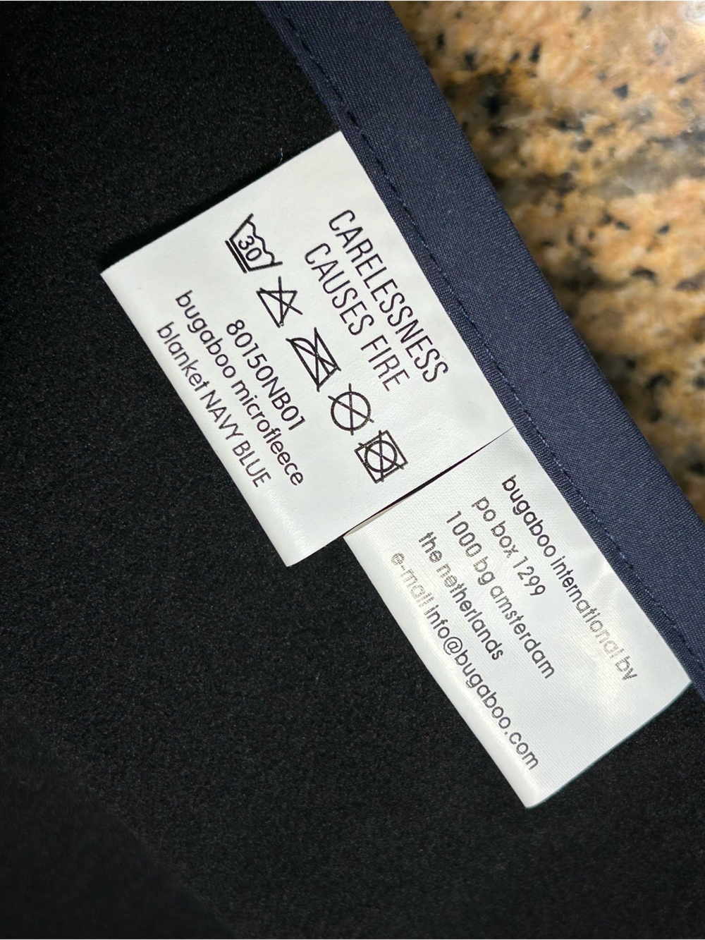 Bugaboo Classic Navy Blue Stroller Throw - Picture 8 of 9